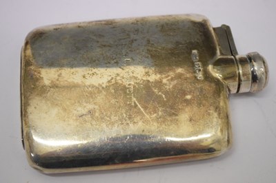 Lot 204 - George V silver hip flask, Sheffield 1917, together with