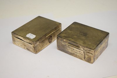 Lot 196 - Two silver table-top box with engine turned decoration