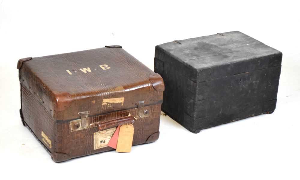 Lot 690 - Faux crocodile travel case with British Railways and Southern Railway label