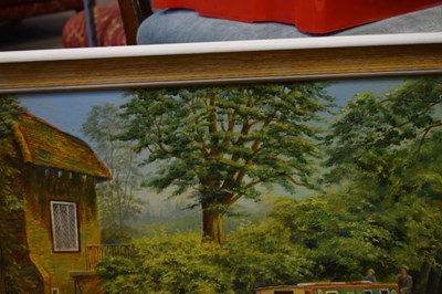 Lot 646 - Lawrence Gerke - Oil on board - Surrey canal scene