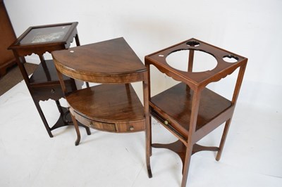 Lot 667 - Two square top wash stand (one converted) together with a corner washstand (3)
