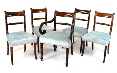 Lot 702 - Set of four rope-twist back dining chairs together with an associated carver