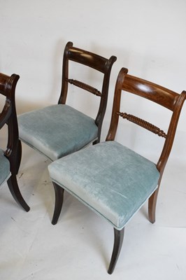 Lot 702 - Set of four rope-twist back dining chairs together with an associated carver