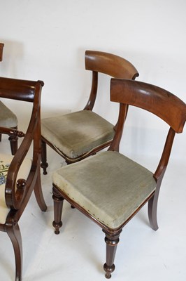 Lot 661 - Set of four bar back chairs together with a later carver