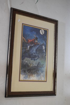 Lot 725 - Hunting interest - modern watercolour, 'What The Moon Saw'