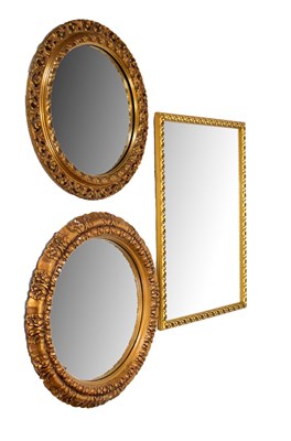 Lot 633 - Three gilt frame wall mirrors