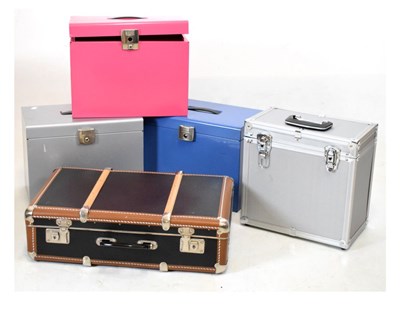 Lot 629 - Four LP metal / flight cases