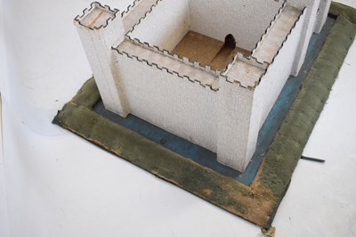 Lot 319 - Large Mid Century wooden toy fort, together with Britains and other figures