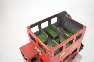 Lot 426 - Mid century painted wooden toy double decker bus