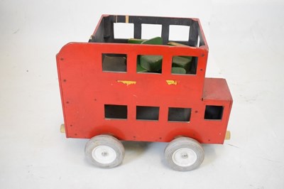 Lot 426 - Mid century painted wooden toy double decker bus