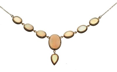 Lot 53 - 9ct gold and opal necklace