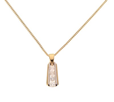 Lot 52 - 9ct gold four-stone diamond pendant