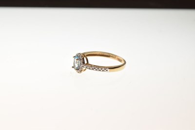 Lot 6 - 9ct gold blue topaz and diamond ring