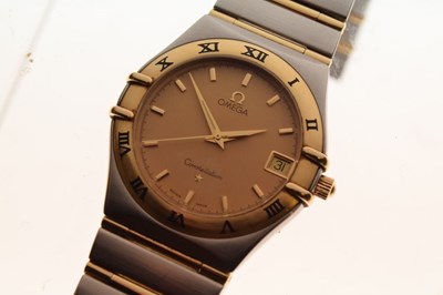 Lot 96 - Gentlemans' Omega Constellation bi-colour stainless steel wristwatch