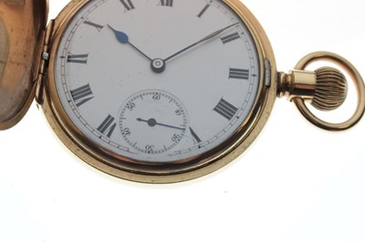 Lot 105 - Gentleman's gold-plated Elgin USA full hunter pocket watch