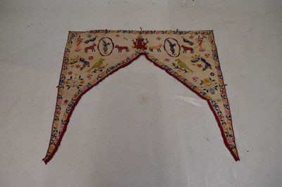 Lot 290 - Indian embroidered overdoor wall hanging