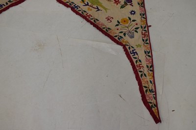 Lot 290 - Indian embroidered overdoor wall hanging