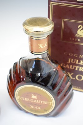 Lot 579 - Bottle of Crown Royal Delux Canadian Whisky together with a bottle of Jules Gaatret X.O. Cognac