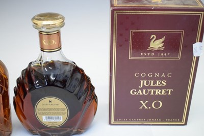 Lot 579 - Bottle of Crown Royal Delux Canadian Whisky together with a bottle of Jules Gaatret X.O. Cognac