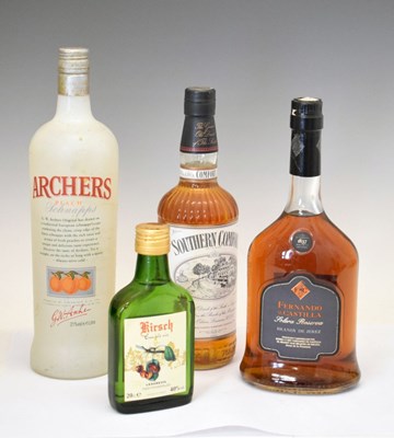 Lot 566 - Quantity of spirits etc to include Southern Comfort, Archers, etc