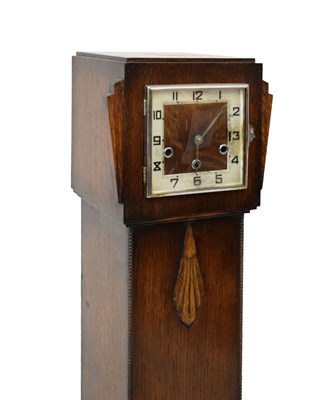 Lot 422 - Oak Art Deco grandmother clock