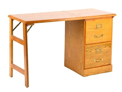 Lot 593 - Modern trestle desk