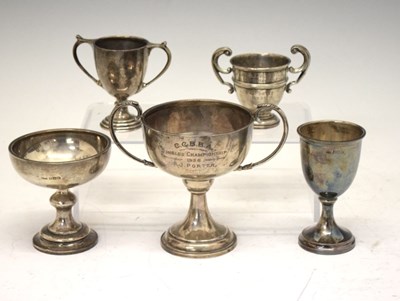 Lot 204 - Five George V/George VI silver trophy cups