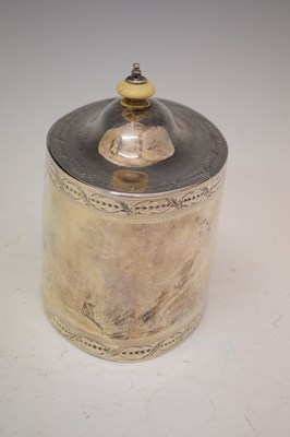 Lot 90 - George III oval silver tea caddy with sponsors mark of Robert Hennell