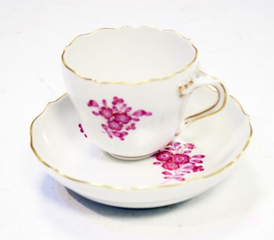 Lot 385 - Meissen cabinet cup and saucer