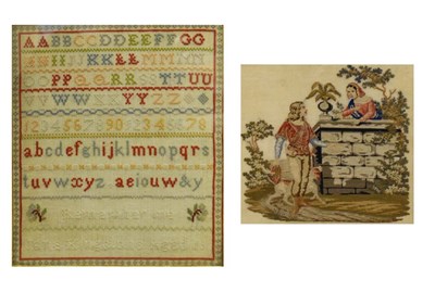 Lot 686 - Victorian woolwork sampler and needlework study