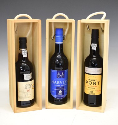 Lot 576 - Reserve Tawny Port, 10 year Tawny Port, and a bottle of Harvey's Bristol Cream