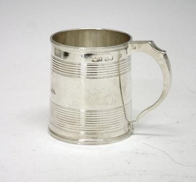 Lot 170 - George IV silver christening mug of tapering circular form