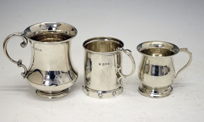 Lot 177 - Three silver Christening mugs