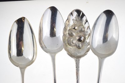 Lot 195 - Four silver Georgian tablespoons