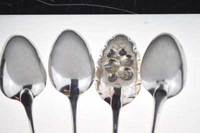 Lot 195 - Four silver Georgian tablespoons