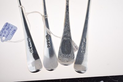 Lot 195 - Four silver Georgian tablespoons