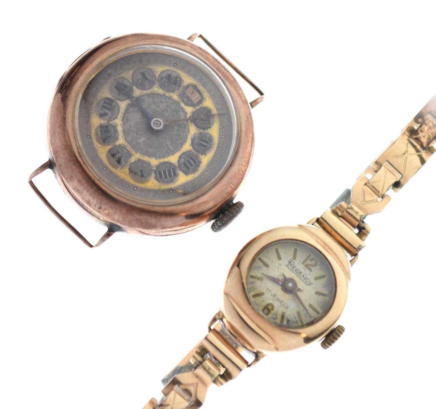 Lot 112 - Two lady's 9ct gold watches
