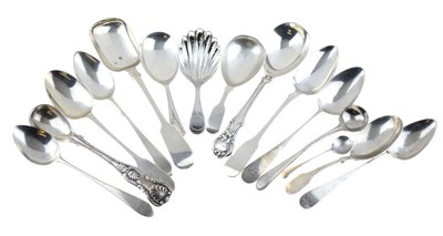 Lot 200 - Quantity of Georgian and later caddy spoons, teaspoons, etc