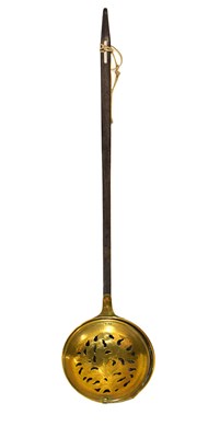 Lot 627 - 18th/19th century brass warming pan