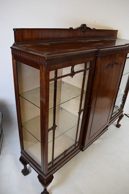 Lot 403 - Early 20th Century mahogany breakfront display cabinet