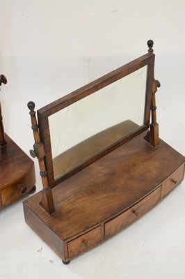 Lot 666 - Two Georgian mahogany and string inlaid bow front box base dressing mirrors