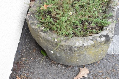 Lot 757 - Demi-lune stone garden trough