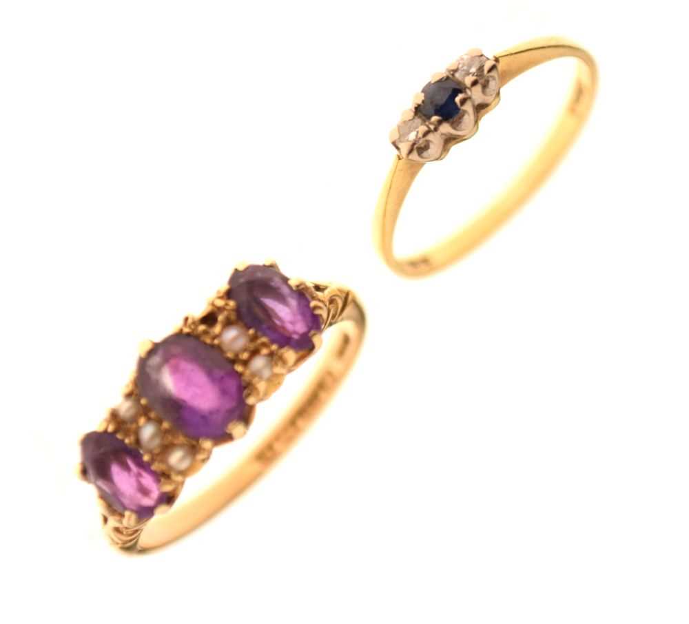 Lot 35 - Two 18ct gold rings