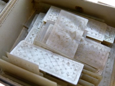 Lot 241 - Three boxes of mother-of-pearl gaming counters
