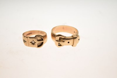 Lot 33 - Two 9ct gold buckle rings