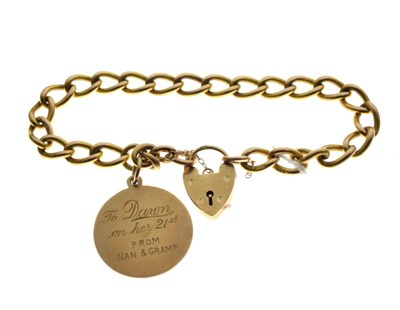 Lot 67 - 9ct bracelet and medallion