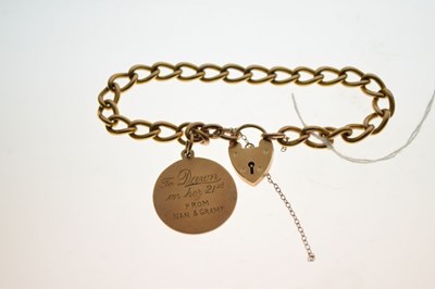 Lot 67 - 9ct bracelet and medallion