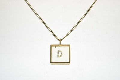 Lot 83 - 9ct gold initial 'D' pendant on chain
