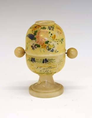 Lot 182 - Bristol Interest - late Victorian alabaster 'peep egg' novelty viewer