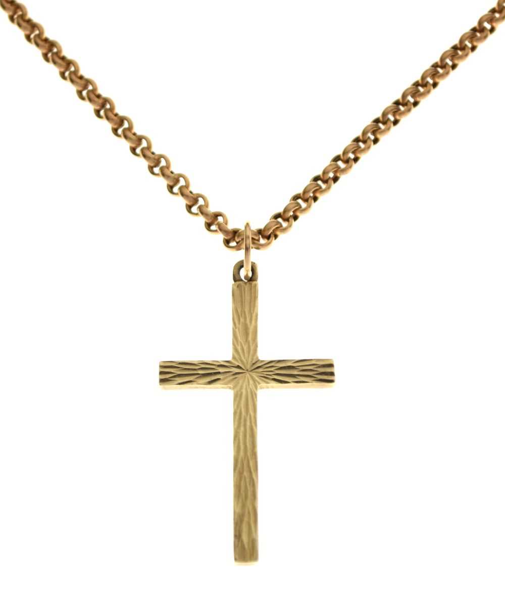 Lot 87 - 9ct gold cross on chain